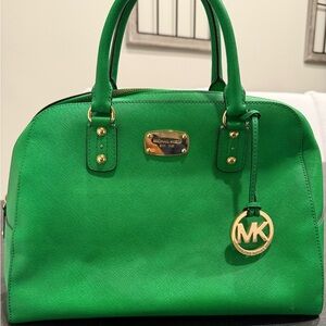 Michael Kors Green Leather Satchel